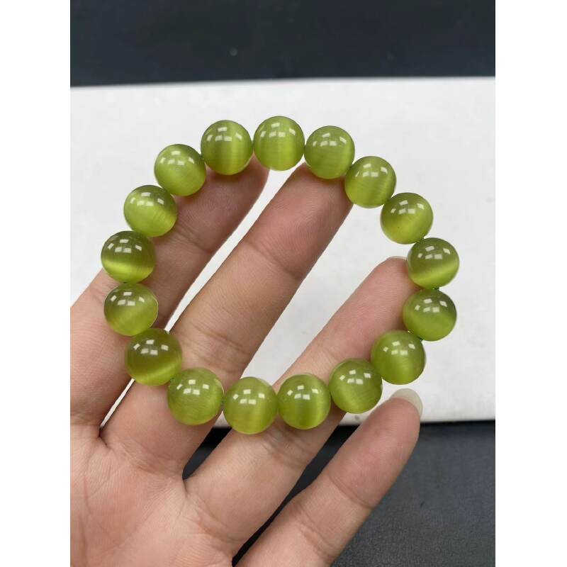 A383黄色猫眼12mm手串