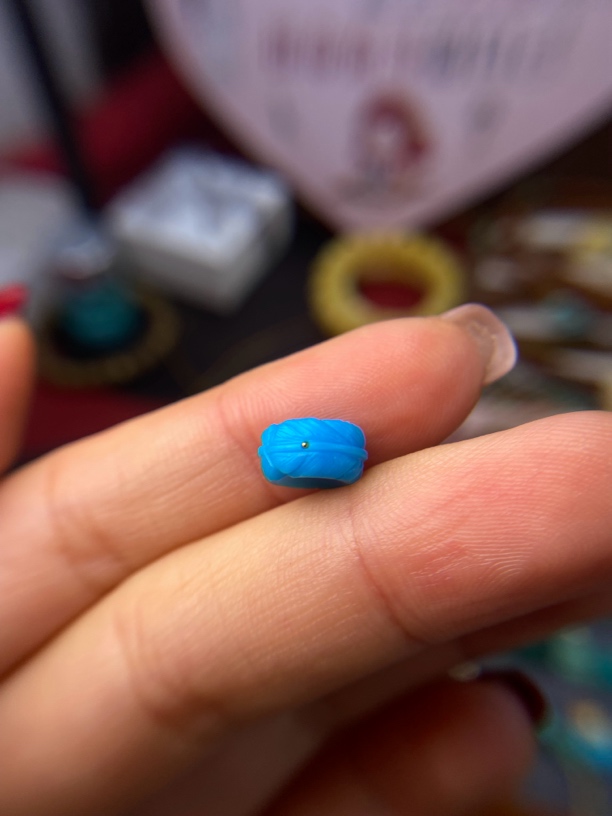 原矿天然绿松石羽毛