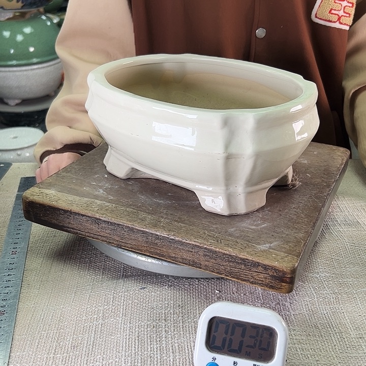 风***景泳坤堂石湾花盆陶瓷