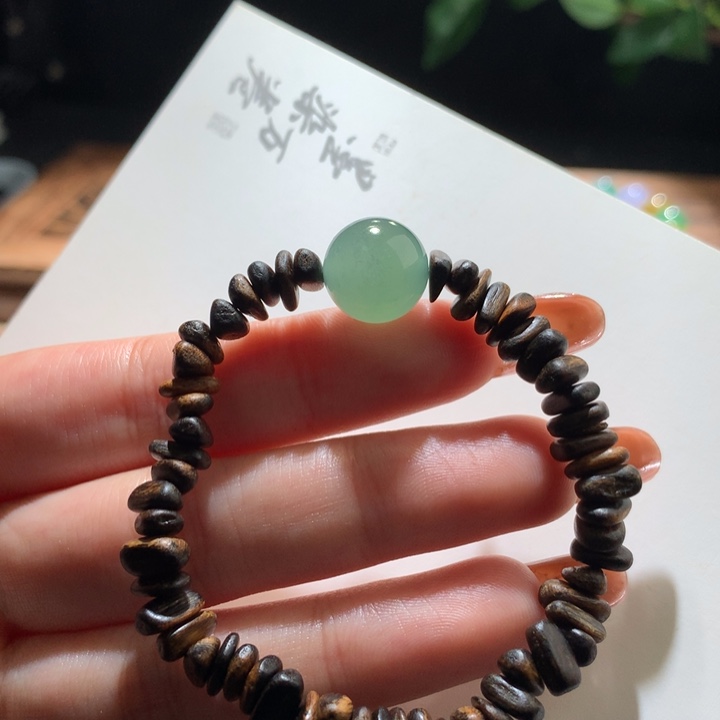 翡翠手串未镶嵌卡13橄榄绿