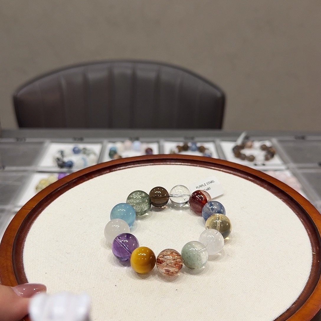 水晶未镶嵌手链彩虹多宝设计手串