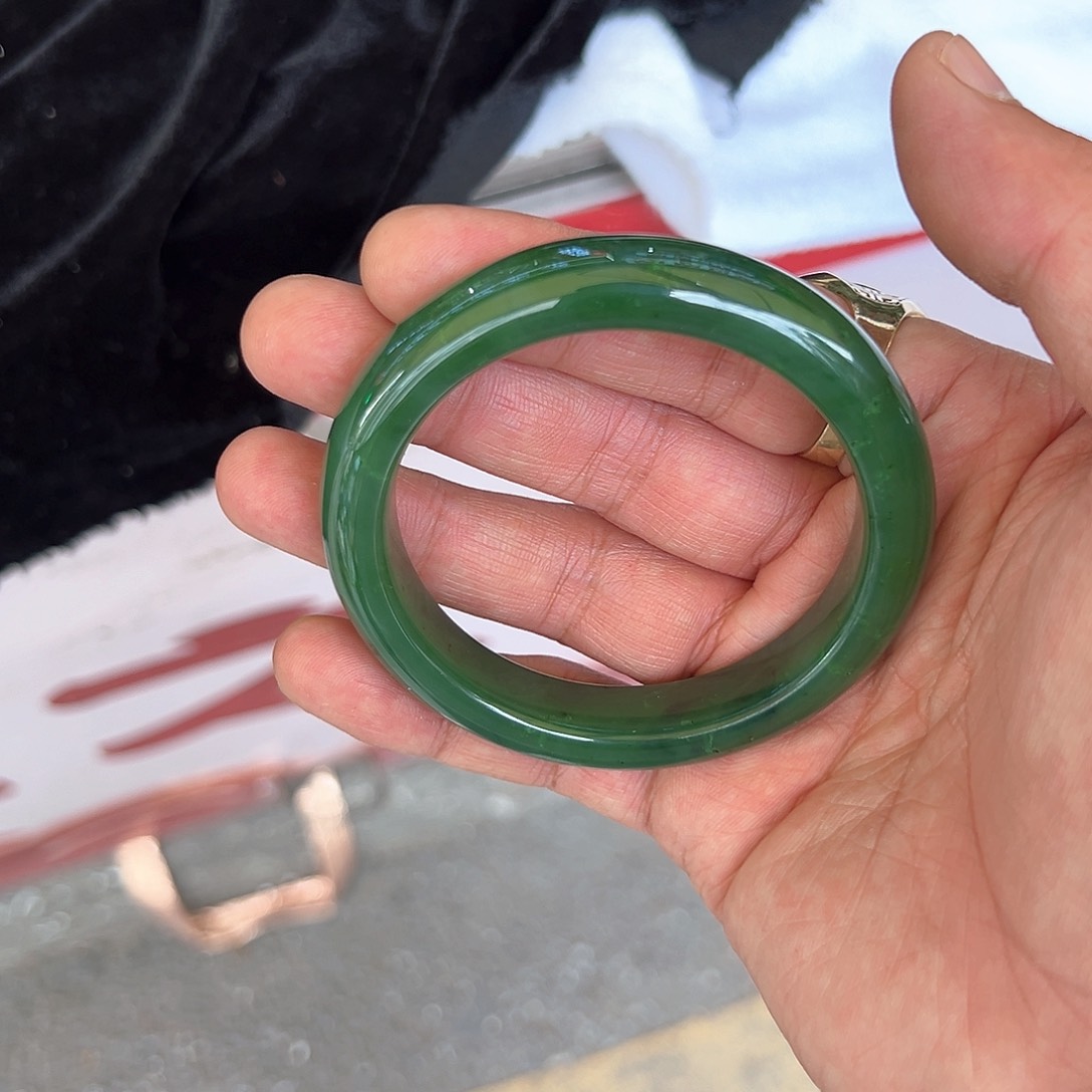 和田玉（碧玉）手镯未镶嵌老坑种和田玉碧玉北极玉精品