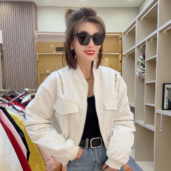 二棉拉链短款春季短外套