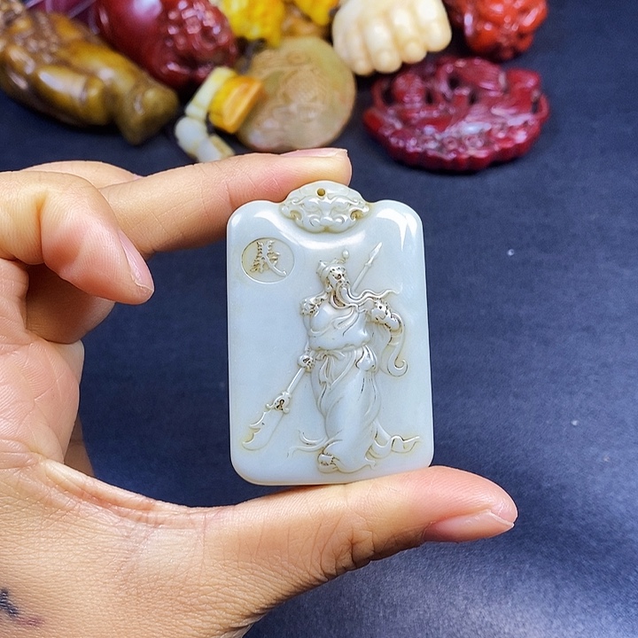 把件白玉菩提手把