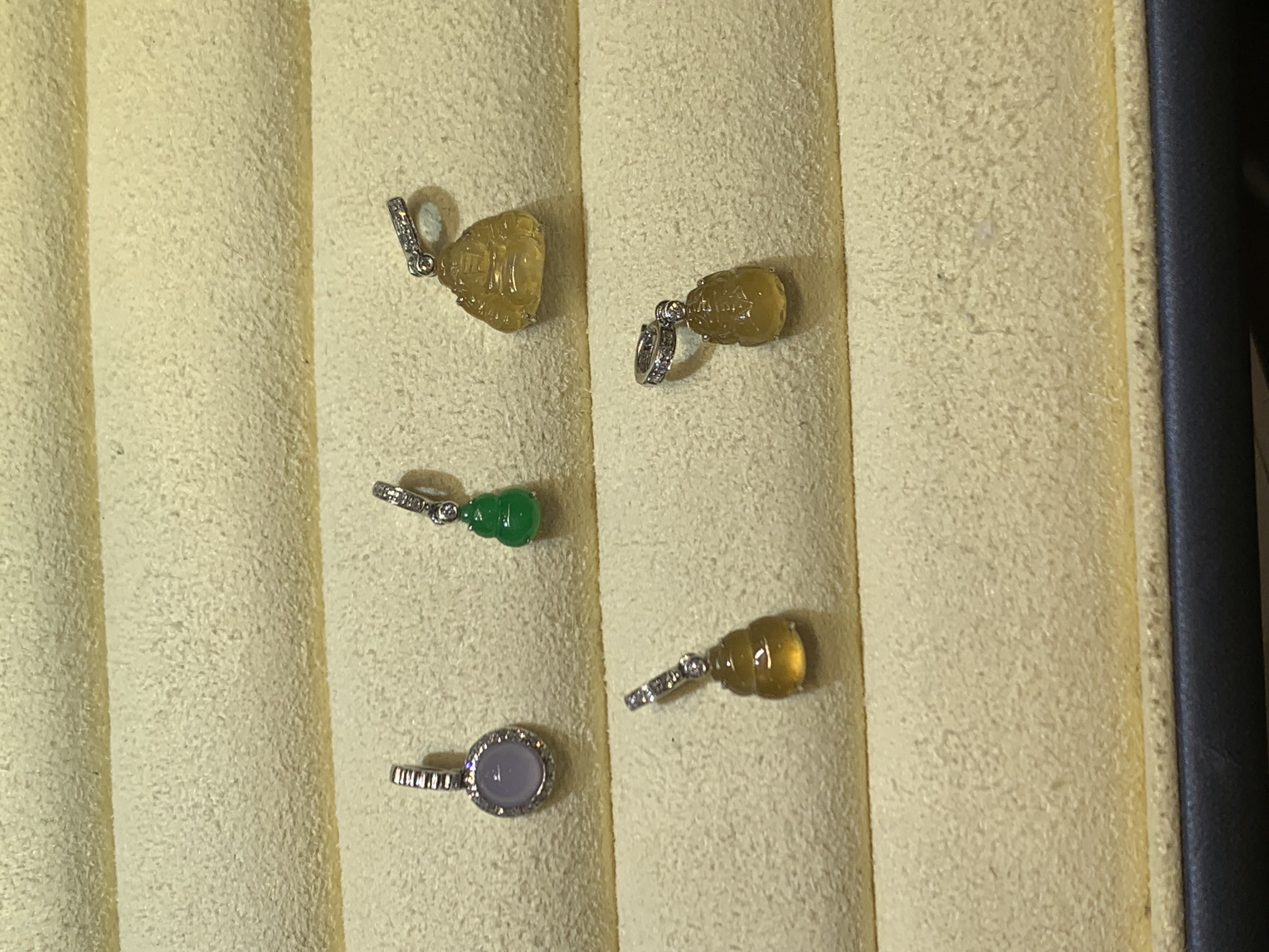 【彩虹盘】翡翠吊坠-多样性发一件-18K金镶嵌-WXY01|CXQ21