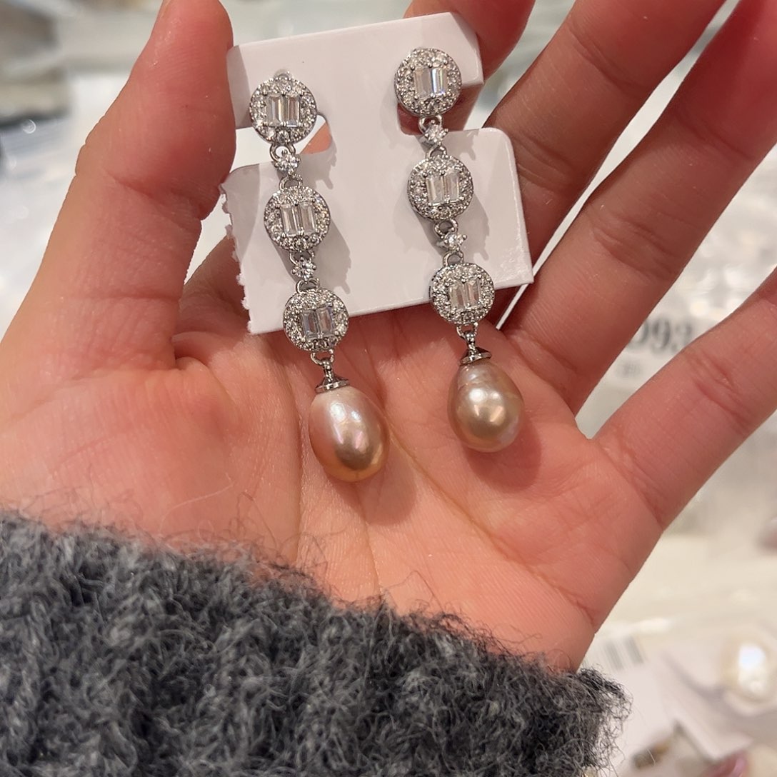 淡水珍珠耳饰合金