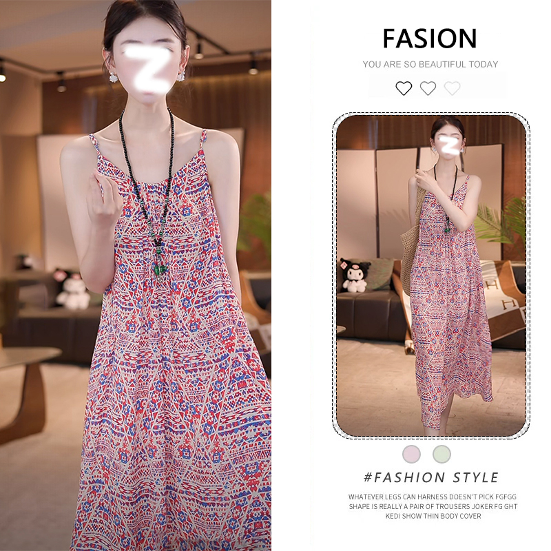 小个子时尚碎花薄款吊带连衣裙女夏季2025新款超好看小众独特裙子