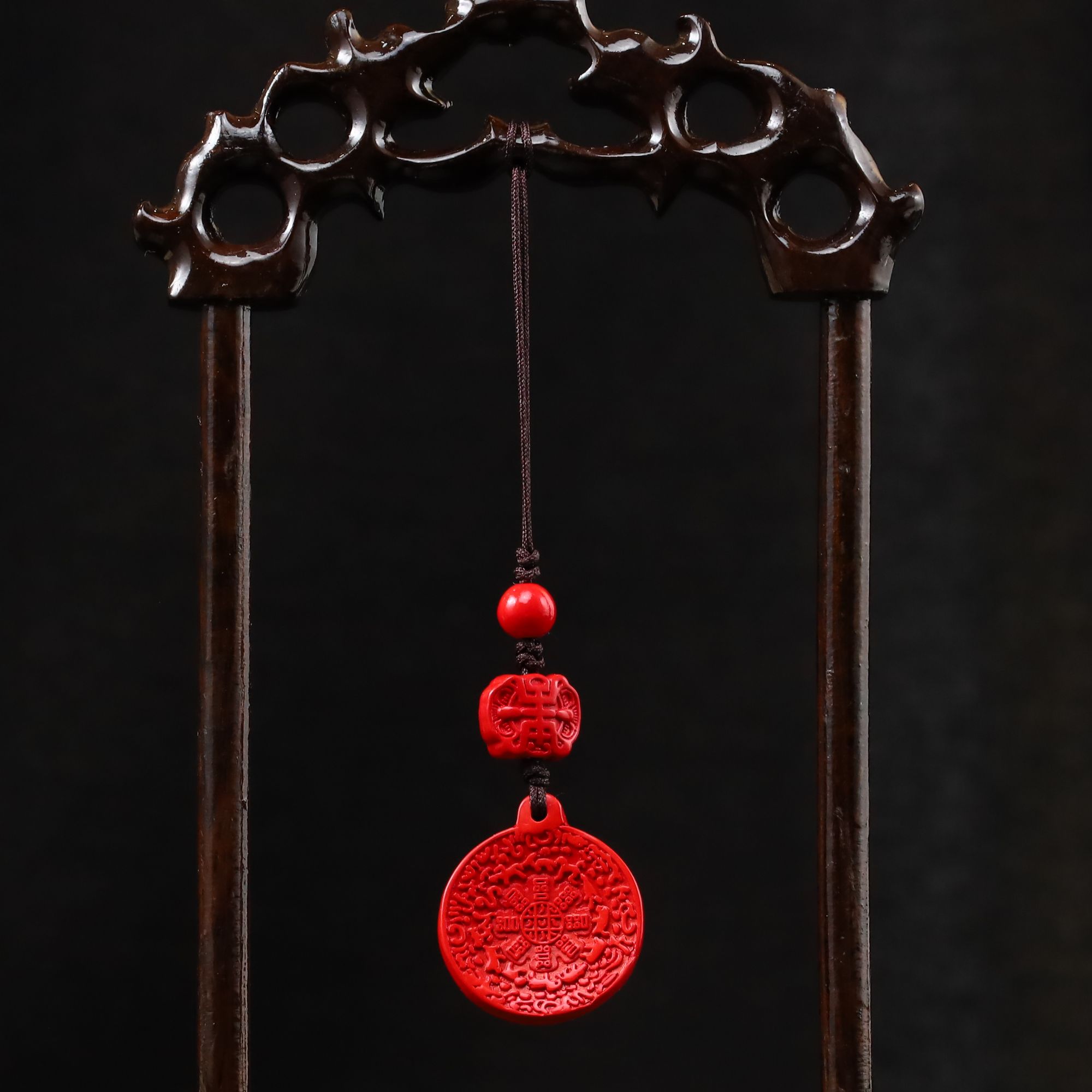 天然辰砂【九宫】心如珠宝 朱砂九宫包挂 ZSZC01233