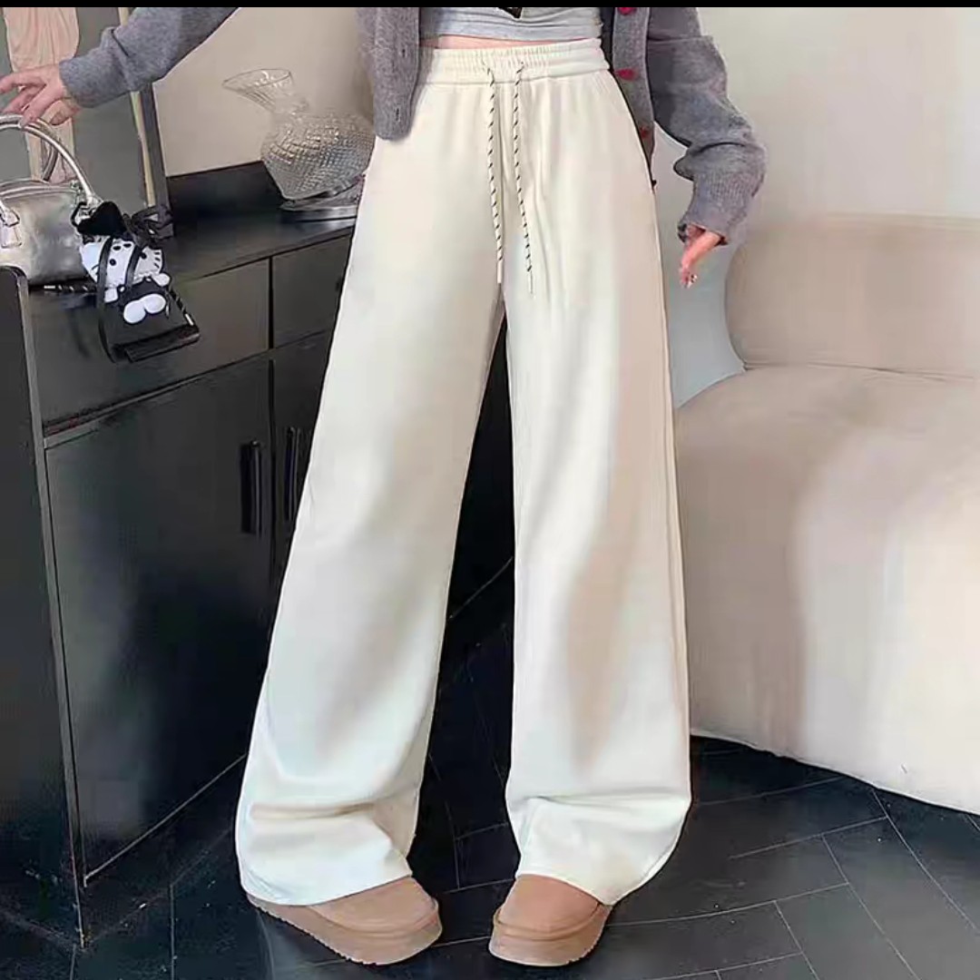 9019宽松百搭抽绳口袋糯米裤（裤长103左右）