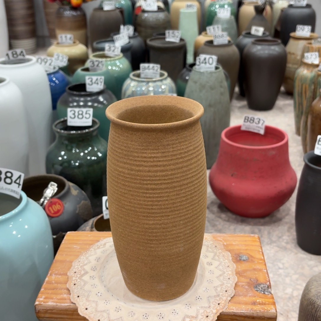 摆件景德镇陶瓷花瓶高21口7.5