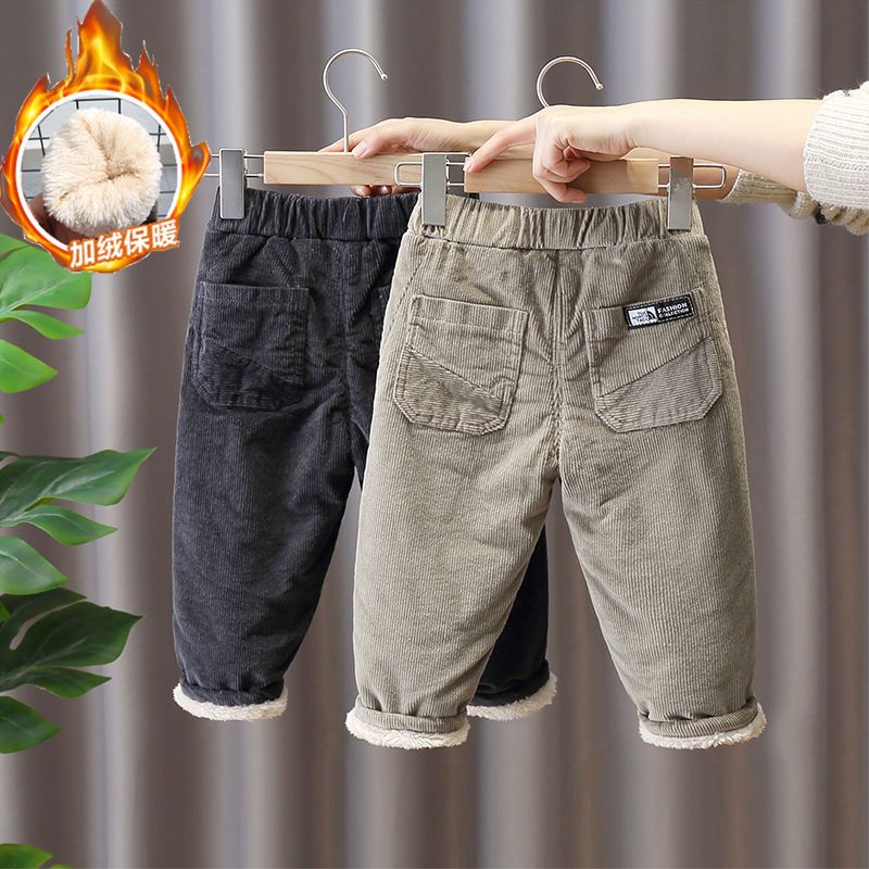 男童裤子儿童秋冬款加绒加厚夹棉灯芯绒裤2026冬季新款宝宝潮棉裤