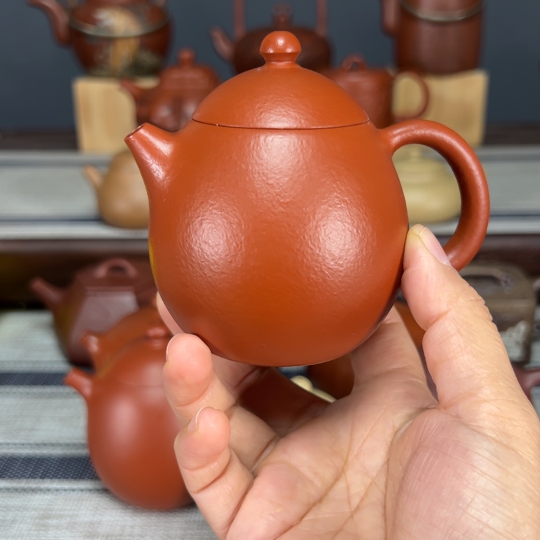茶壶紫砂F****3龙蛋朱泥170毫升