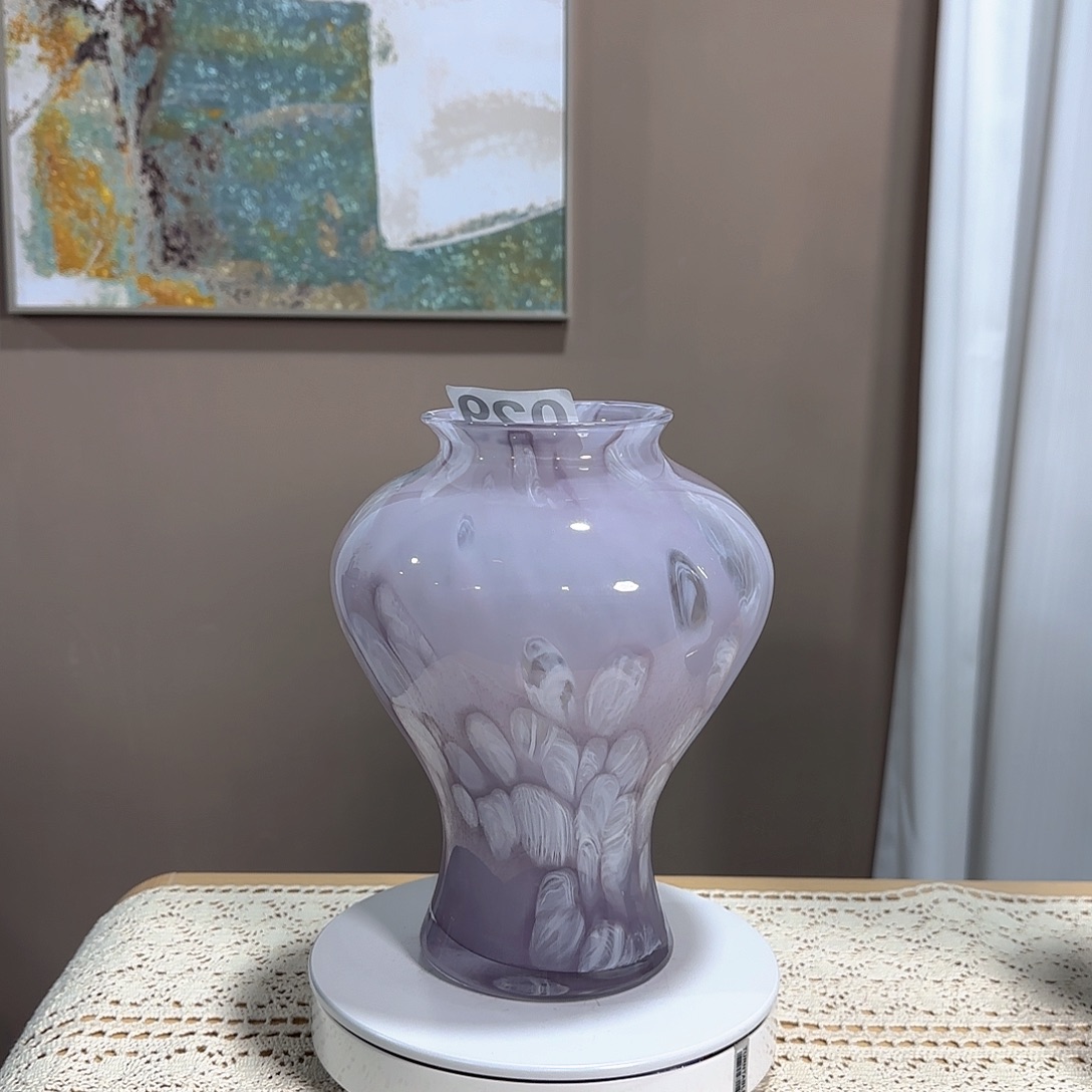 琉璃紫色手工琉璃花瓶默认微瑕