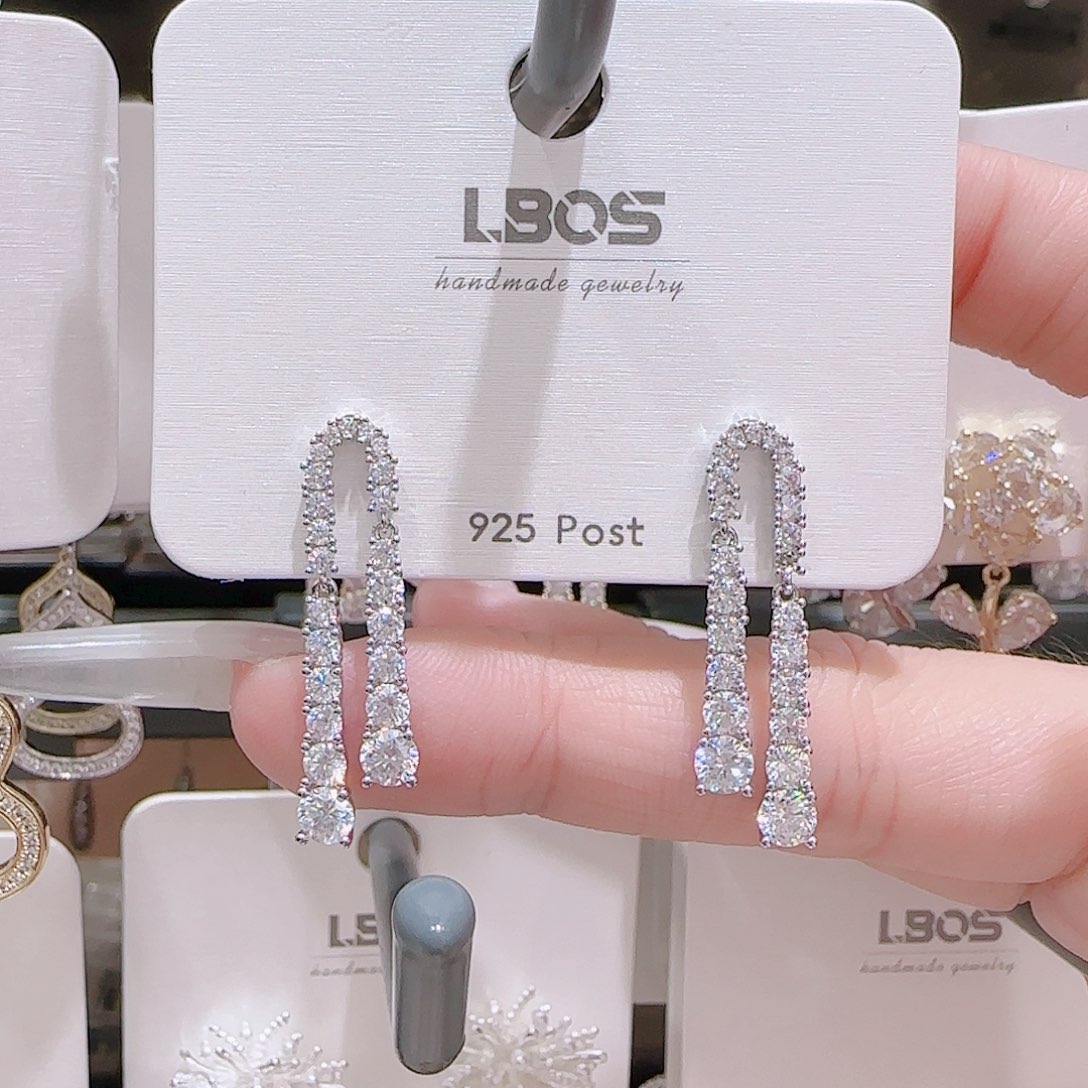 锆石铜合金925银耳环