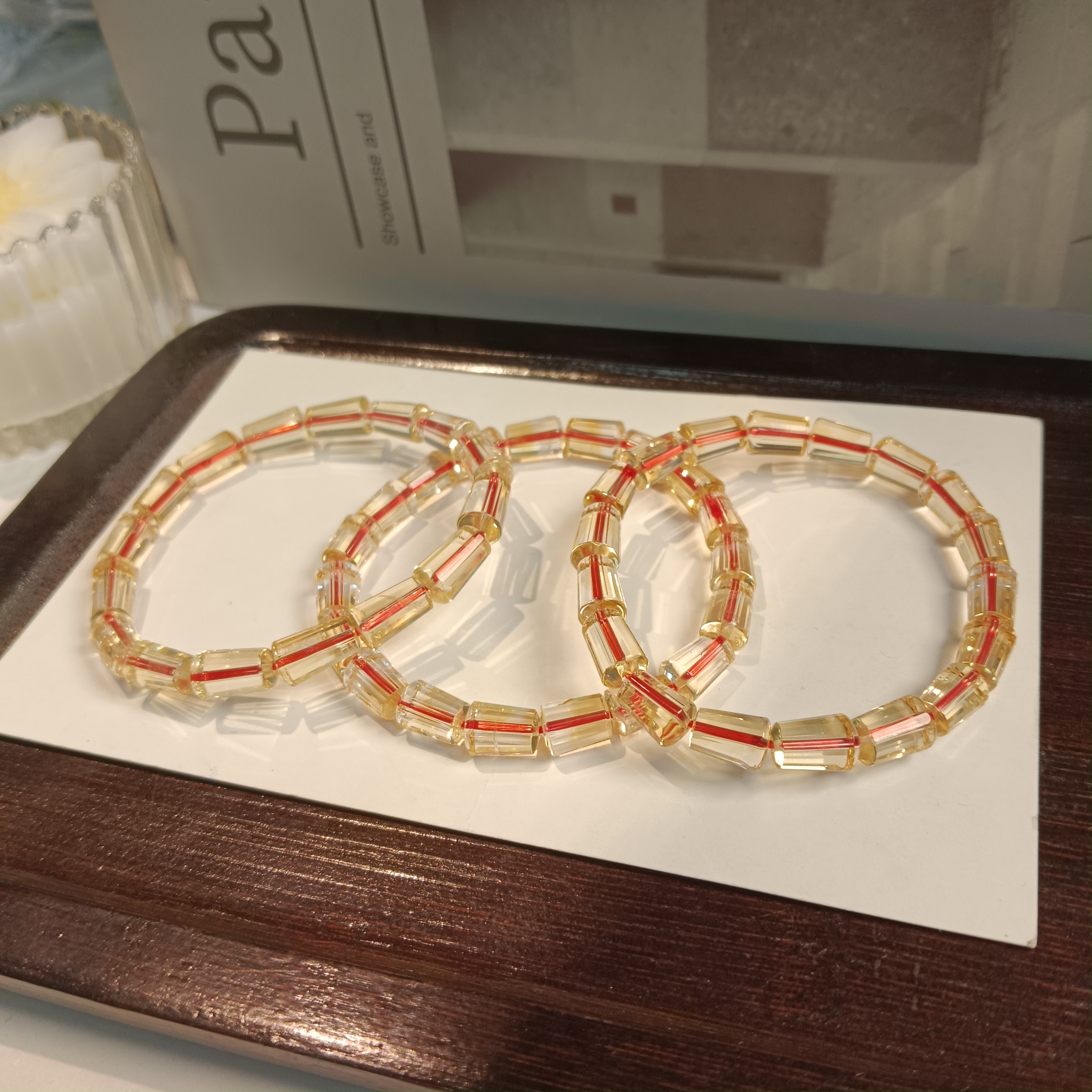 【小院甄选】黄水晶单圈手链约6mm 多样性发一件 1806EHH