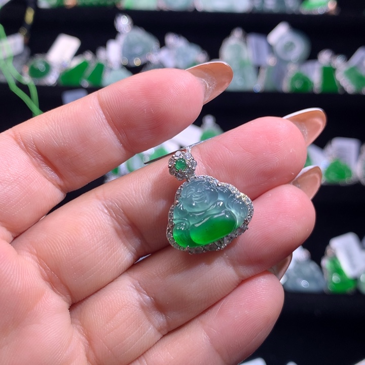 【闪购商品】颈饰银S925镶嵌翡翠天然翡翠