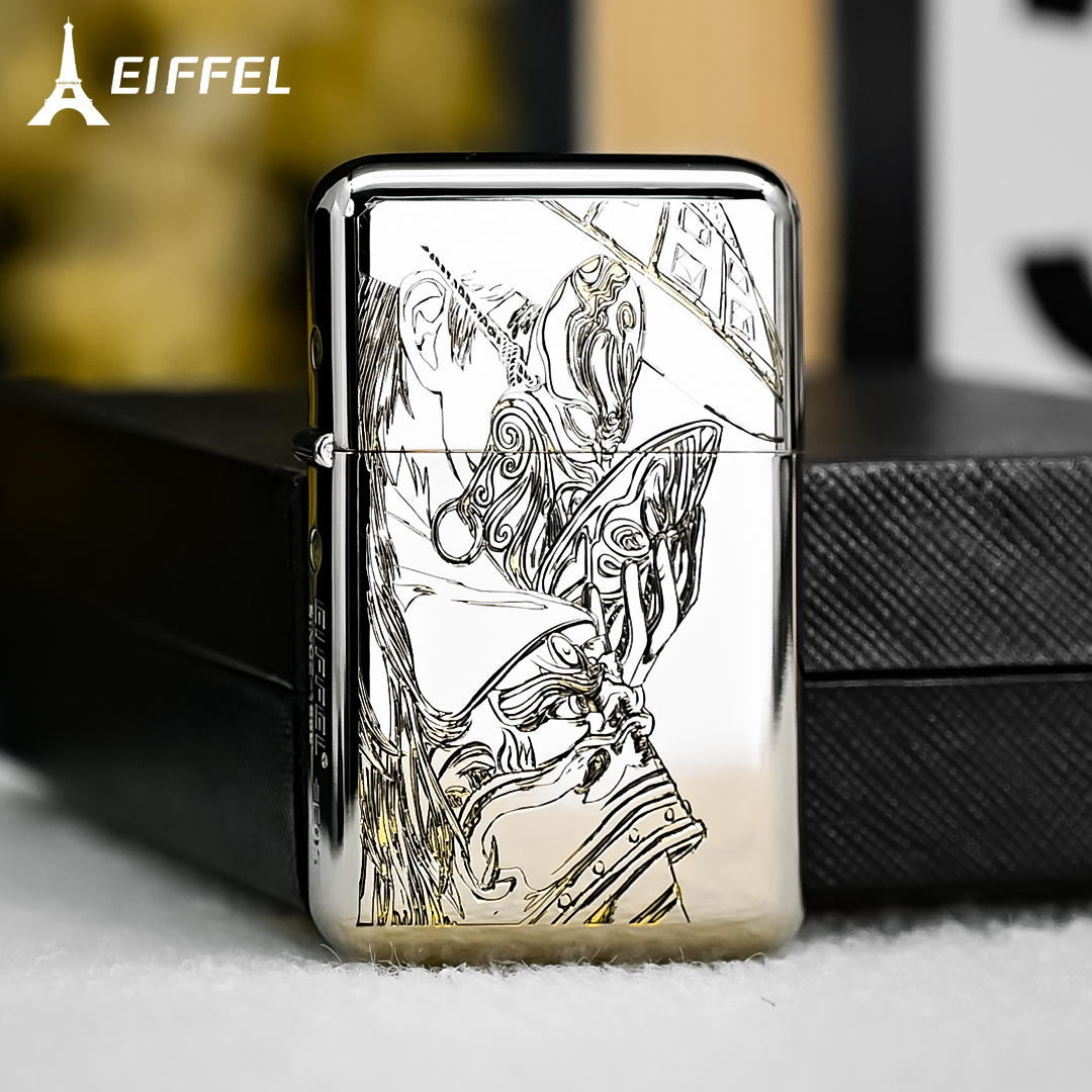 EIFFEL/埃菲尔煤油防风打火机E05白镍不良人男士创意节日送人送礼