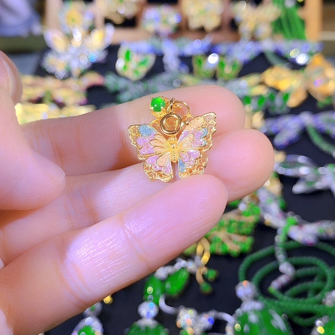 吊坠(不含链)银S925镶嵌翡翠