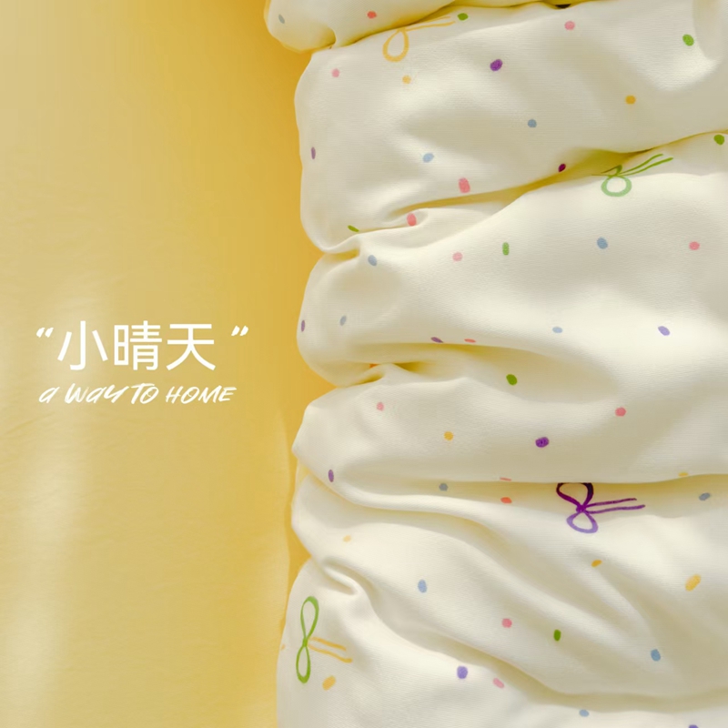 A类母婴级针织棉双层纱四件套亲肤柔软床品套件小清新碎花款式