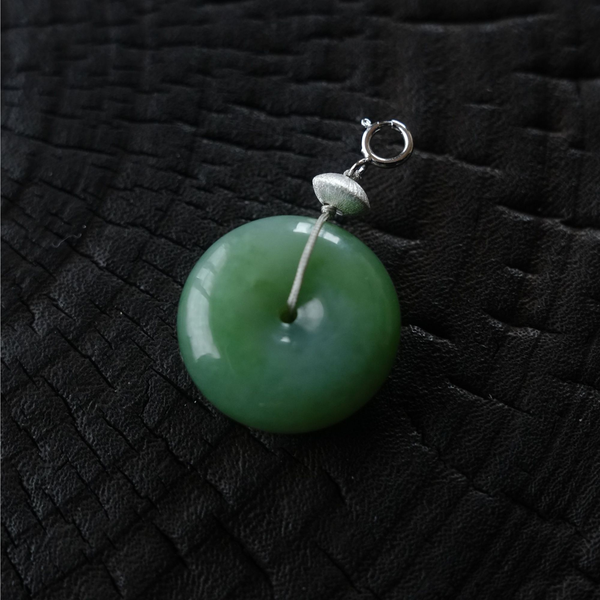 W25101722J丨怦然·翠青·折柳和田玉吊坠  925银 多样性发其一