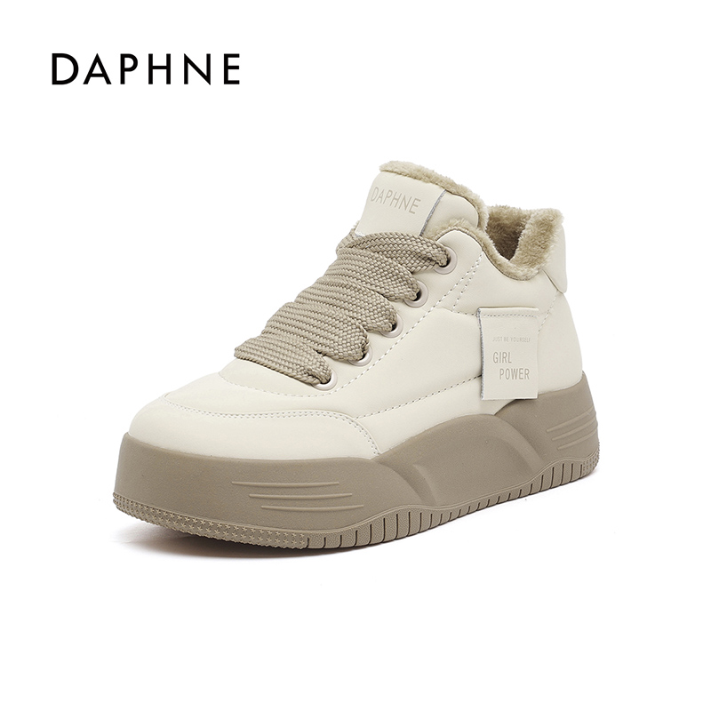 达芙妮2025秋季防水台厚底防滑时尚休闲鞋加绒时尚女鞋机能潮鞋