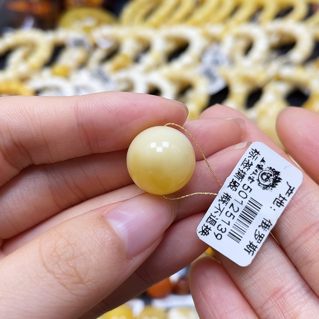 未镶嵌蜜蜡裸石圆珠15mm