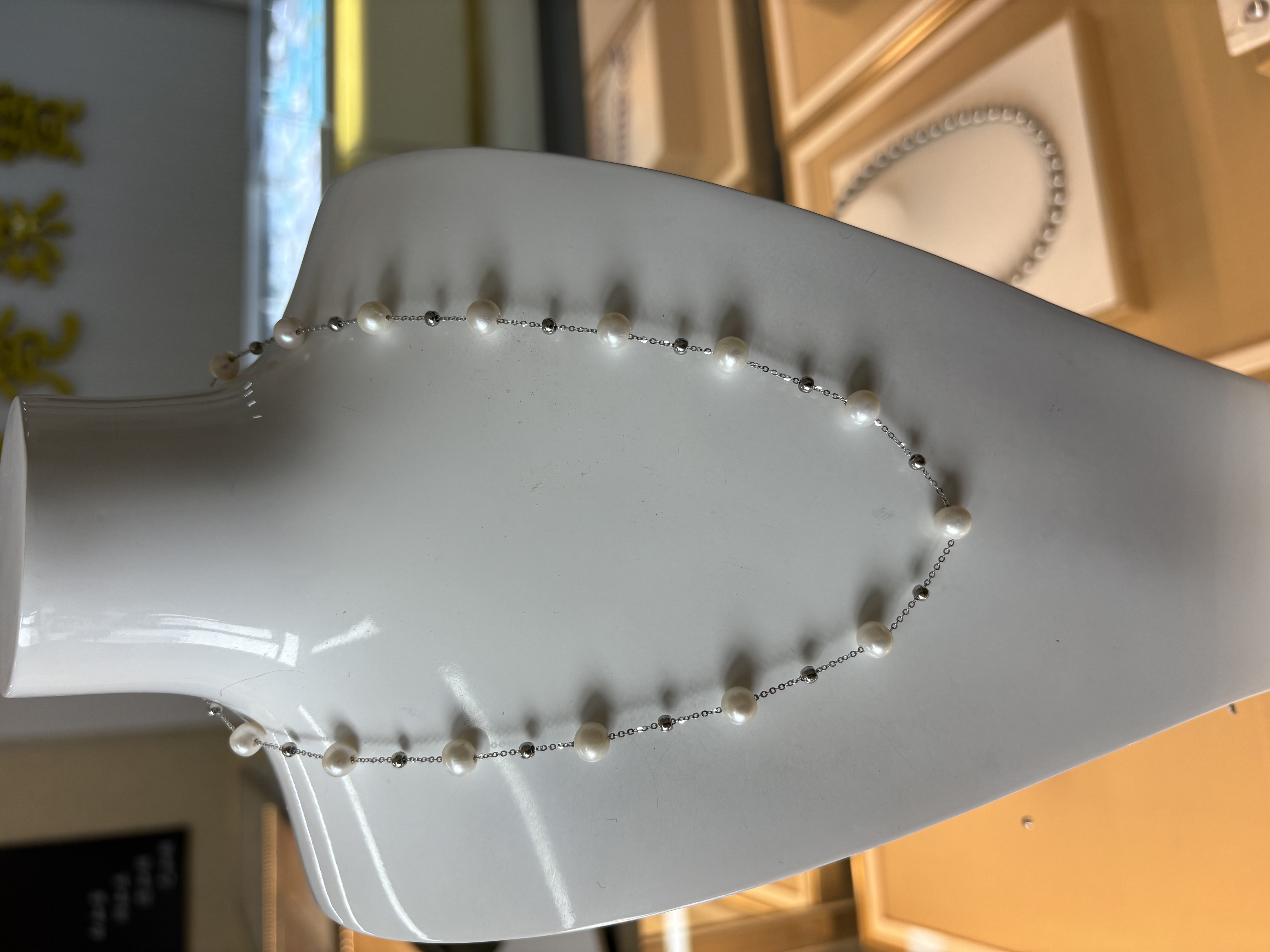 【飛梵珠宝】7-8mm淡水强光无核珍珠漫天繁星全珠链8007