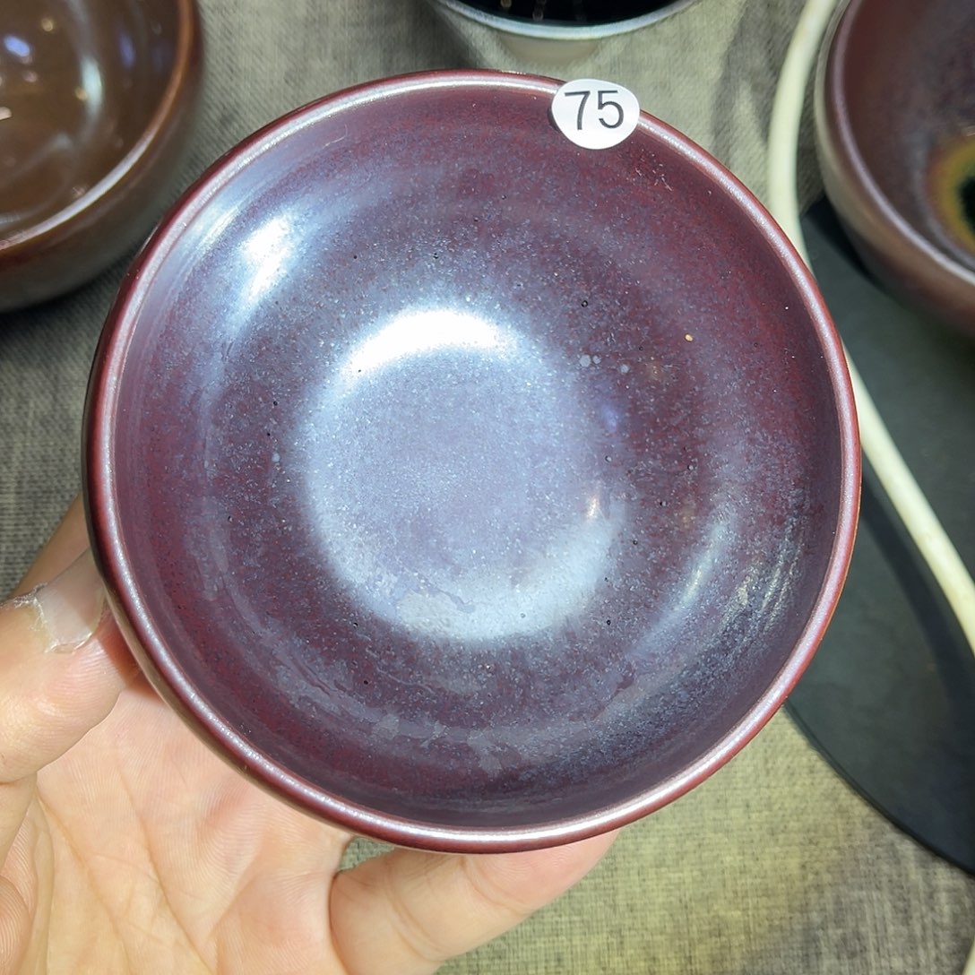 茶盏巴**特龙窑柴烧铁锈钵钵器型8.8口径