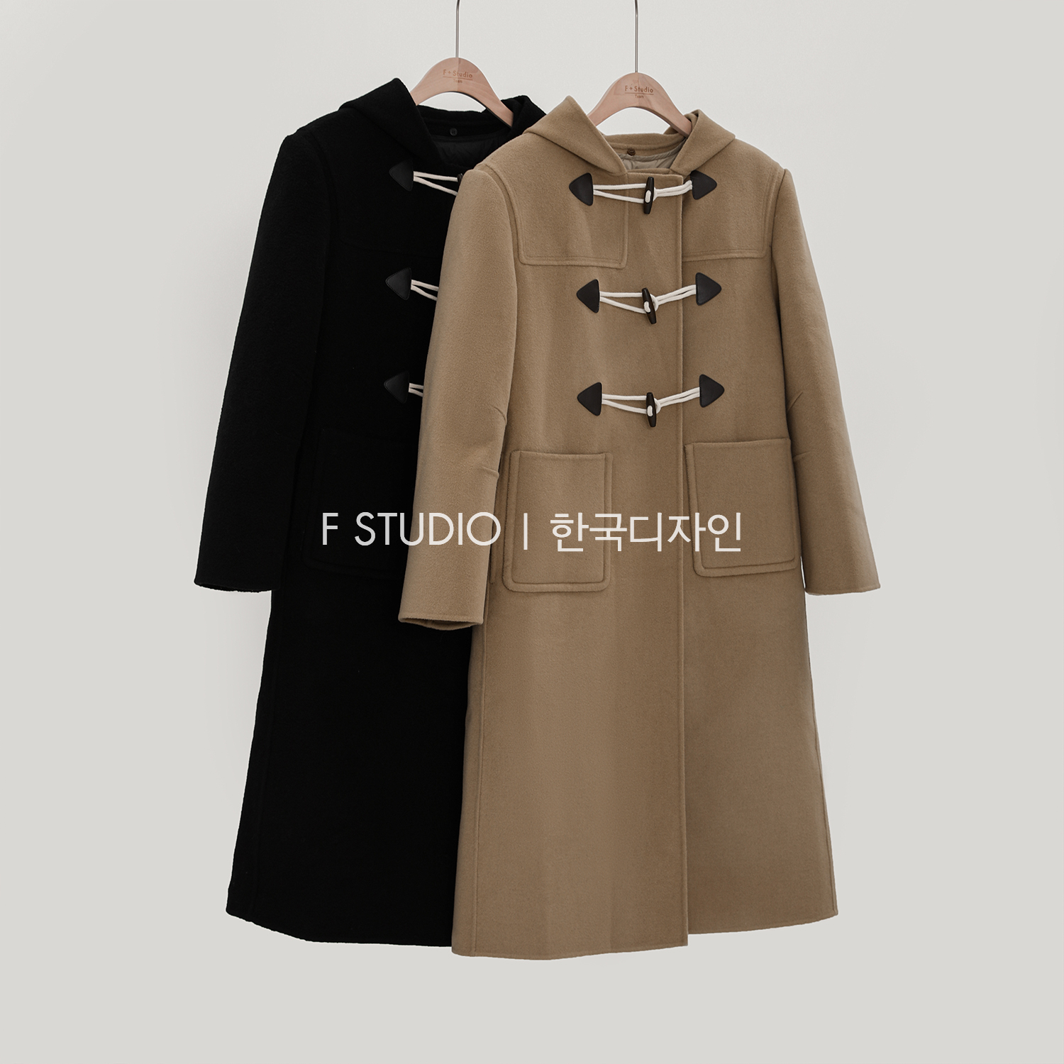 【学院千金】连帽牛角扣呢子衣FS310W043