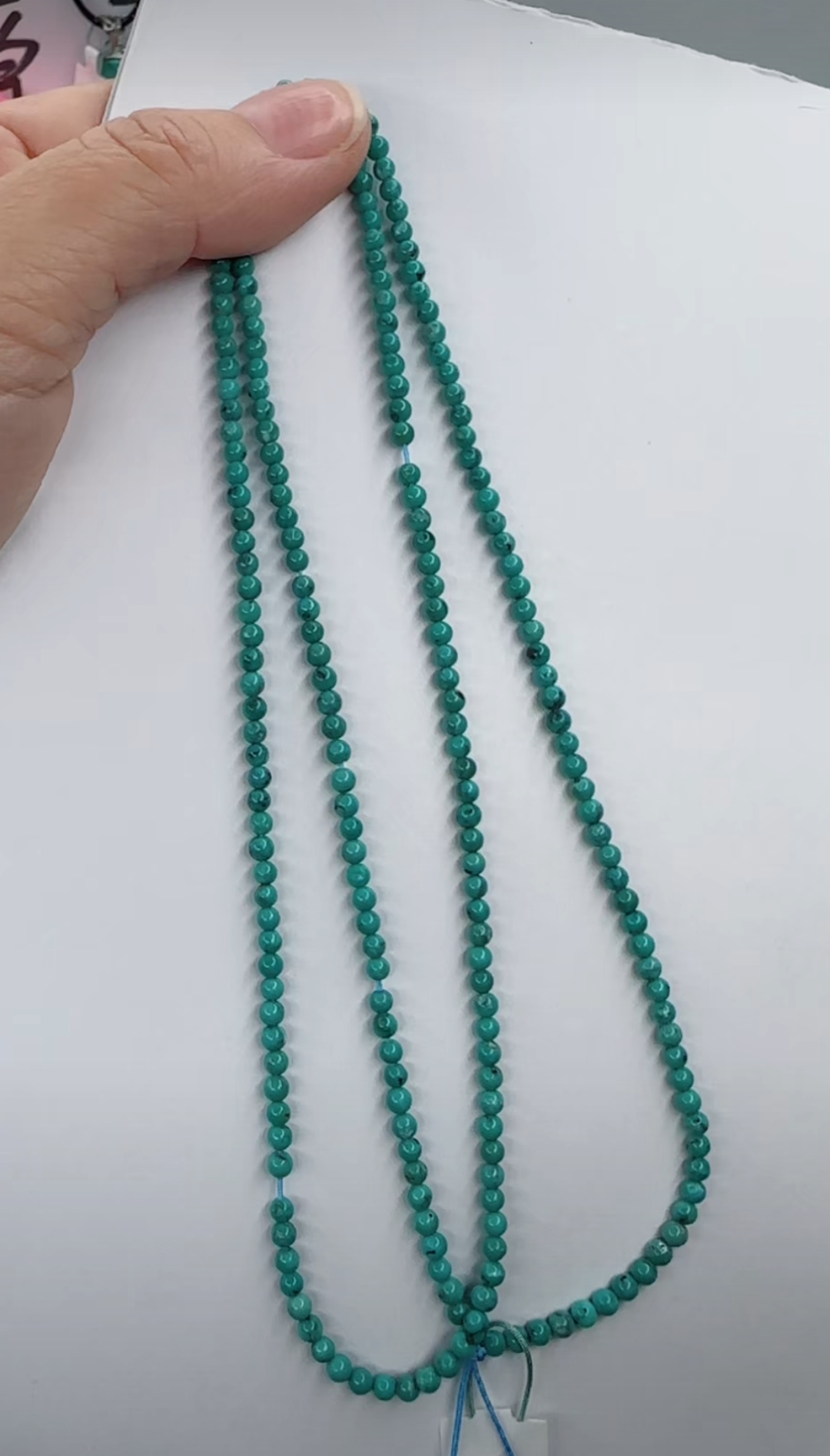 天然原矿绿松石米珠链