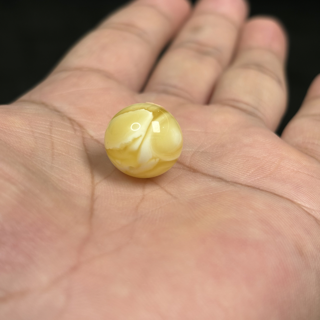 天然琥珀蜜蜡圆珠1.87克15毫米