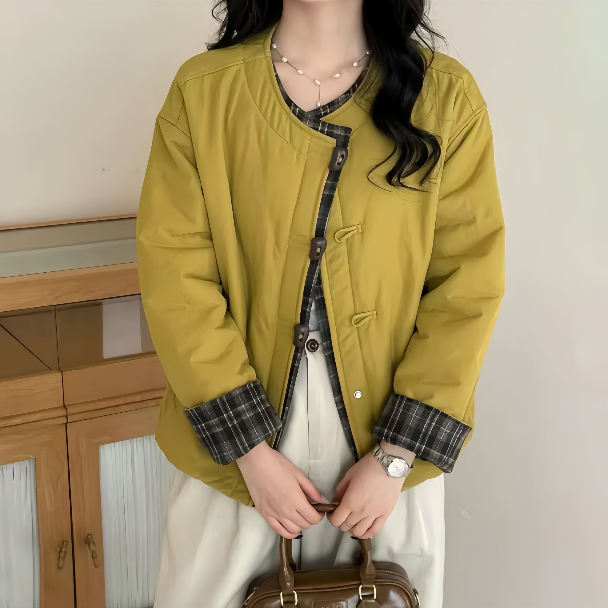 冬季新款棉服女洋气百搭时尚精致撞色休闲上衣棉衣气质棉袄