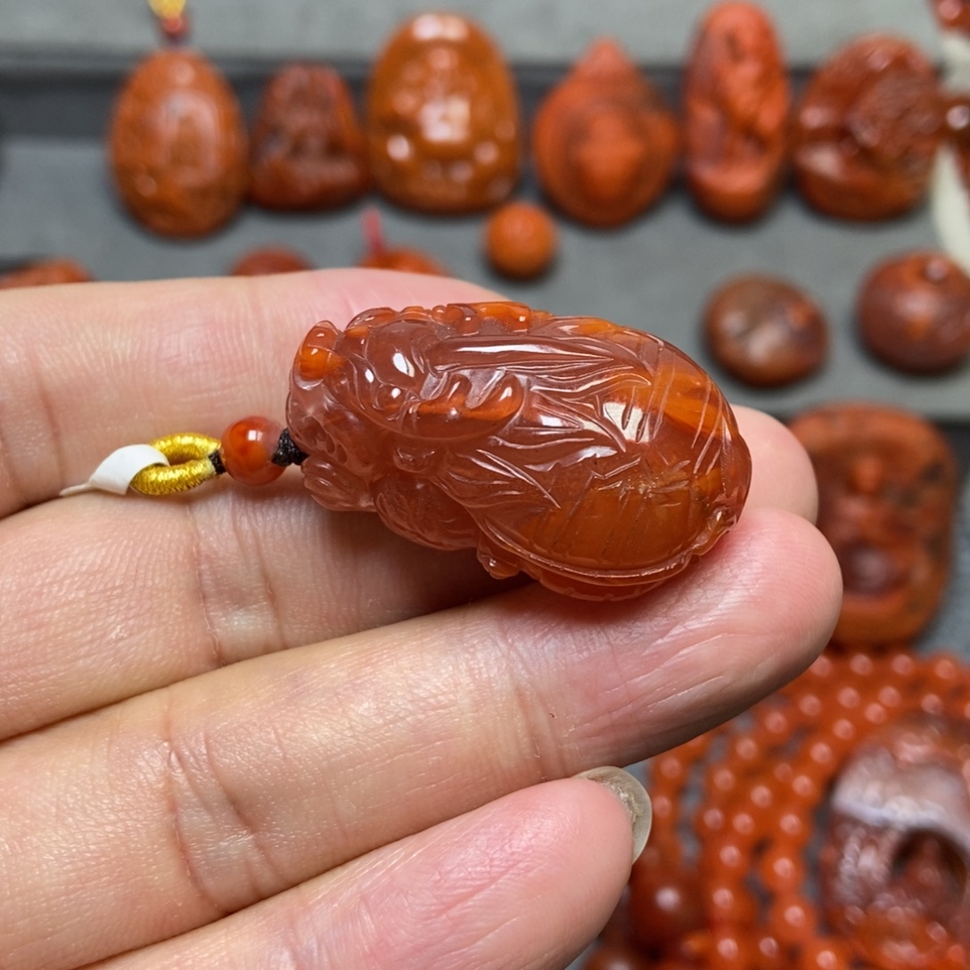 南红玛瑙未镶嵌吊坠(不含链)