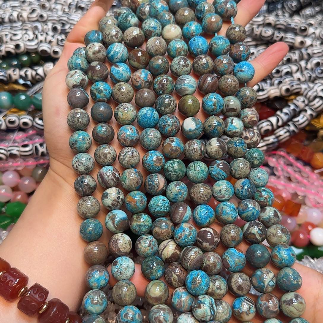 玛瑙/玉髓未镶嵌珠宝半成品凤凰石12mm一条