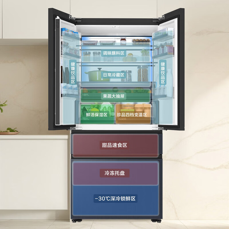 Haier/海尔518L 大容量法式 一级双变频风冷无霜节能家用电冰箱