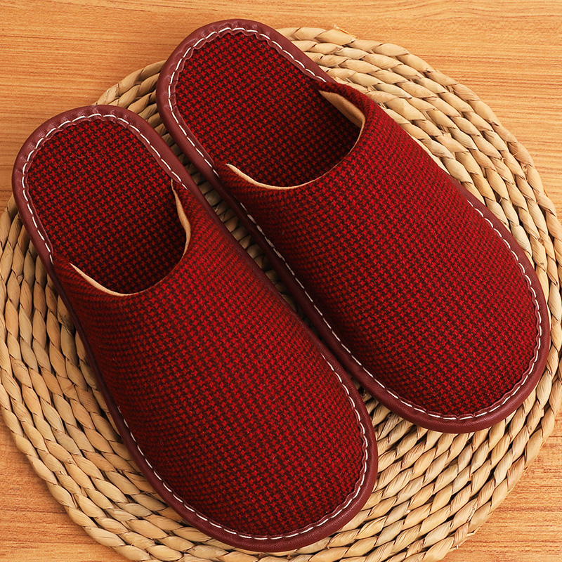 秋天布底棉拖鞋家用软底无声防滑室内男女季居家春秋厚底布艺拖鞋