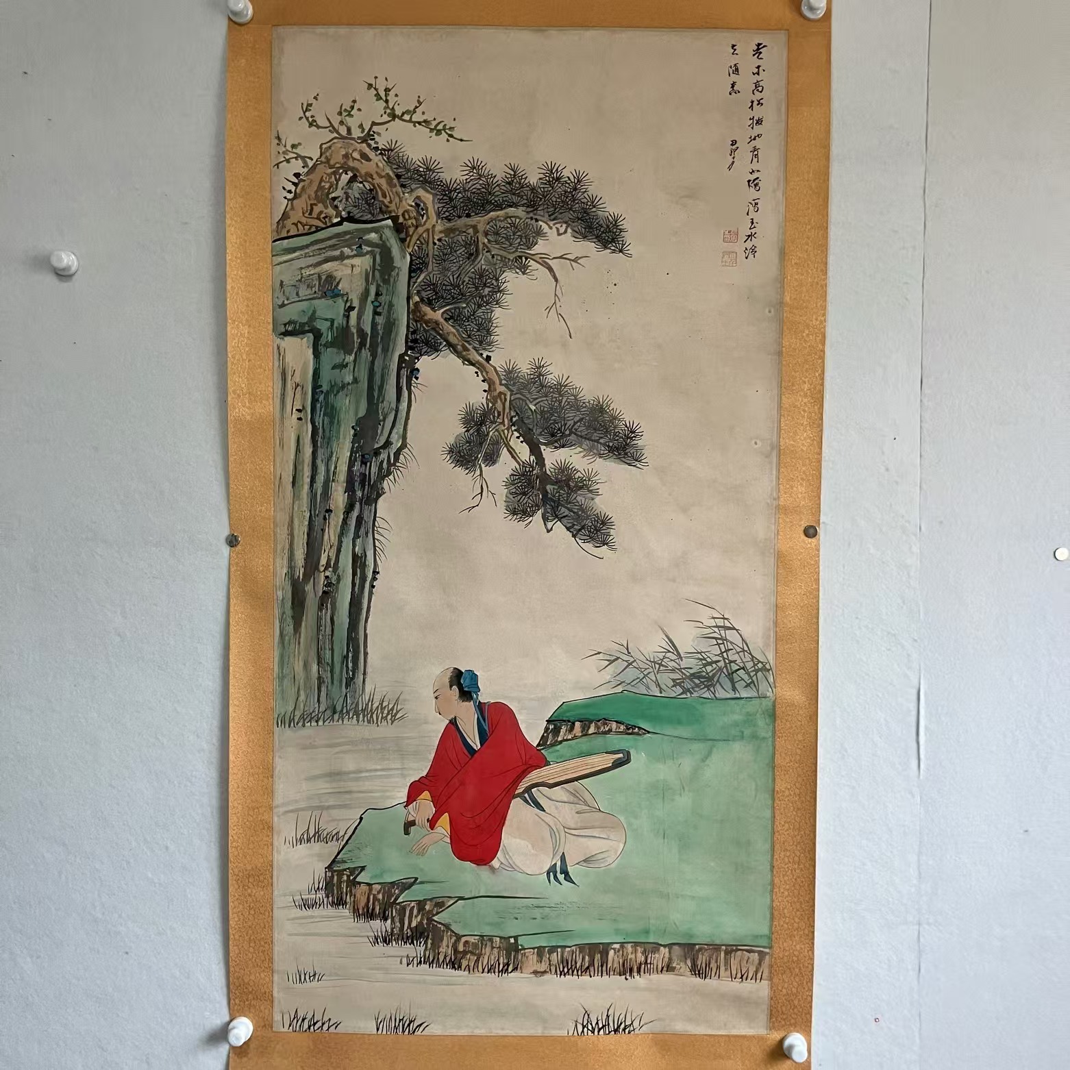 5999  松下高士图 纸本设色立轴 137×68 