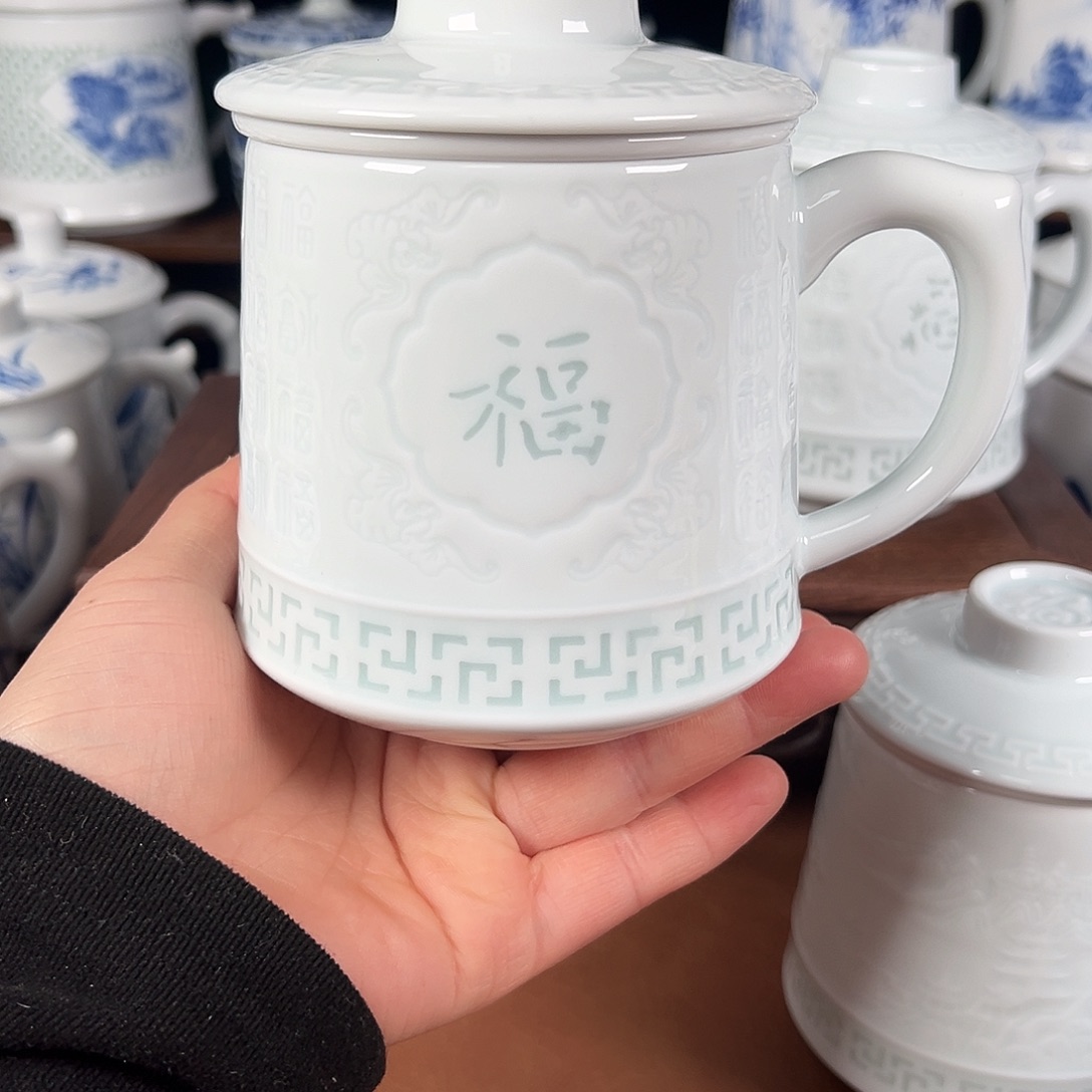 景德镇高温陶瓷办公杯家用
