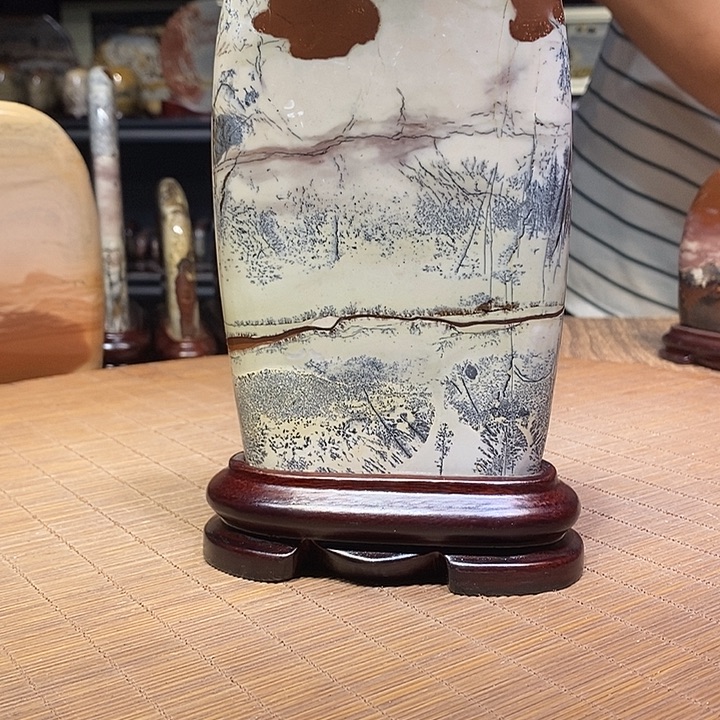 香榧木朱*呈广西柳州国画石