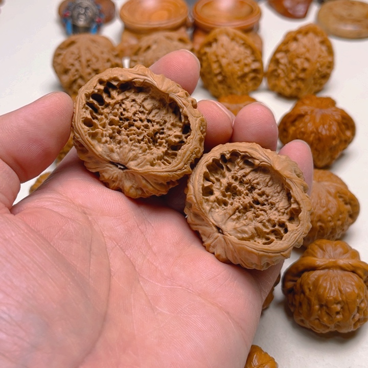 文玩核桃把件精品聚宝盆好 边47编号155