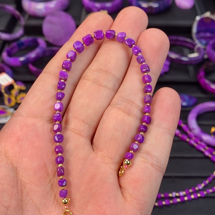 苏纪石（舒俱来）手链18K金镶嵌迷***囡