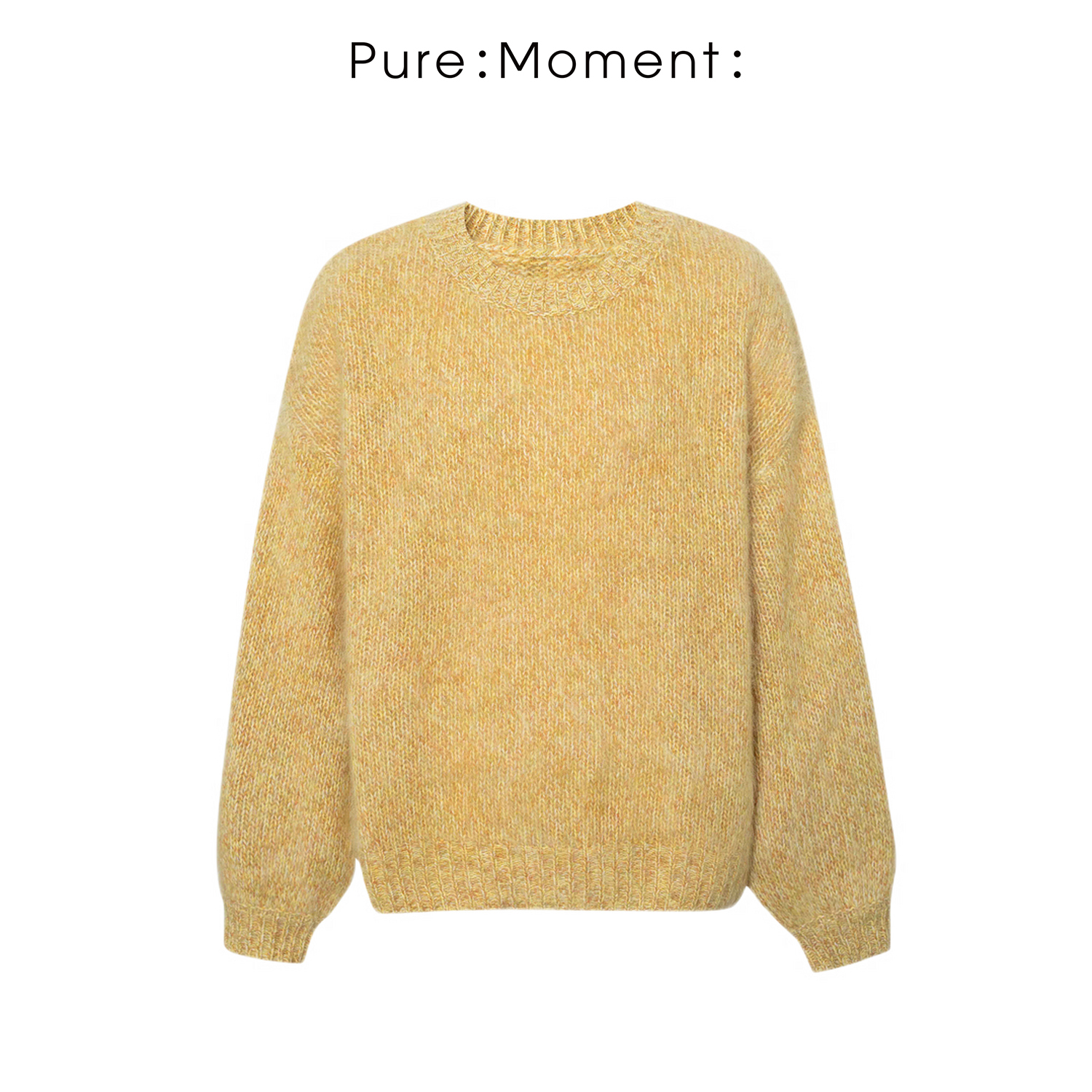 小麦檬Pure:Moment:暖黄色圆领软糯休闲宽松百搭毛衫4GB233882Q