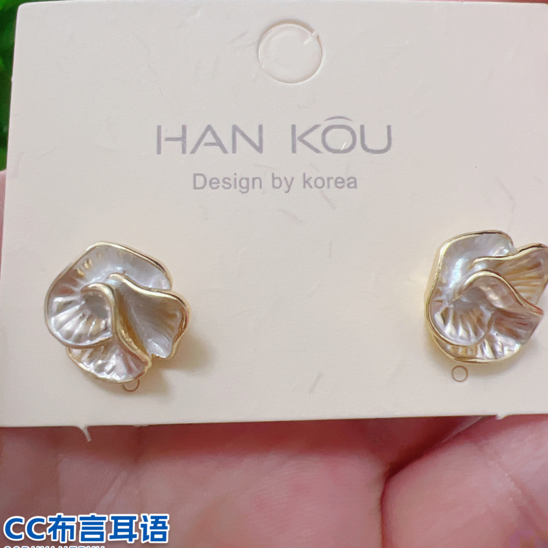 合金耳饰 A26#褶皱山茶花耳钉饰品