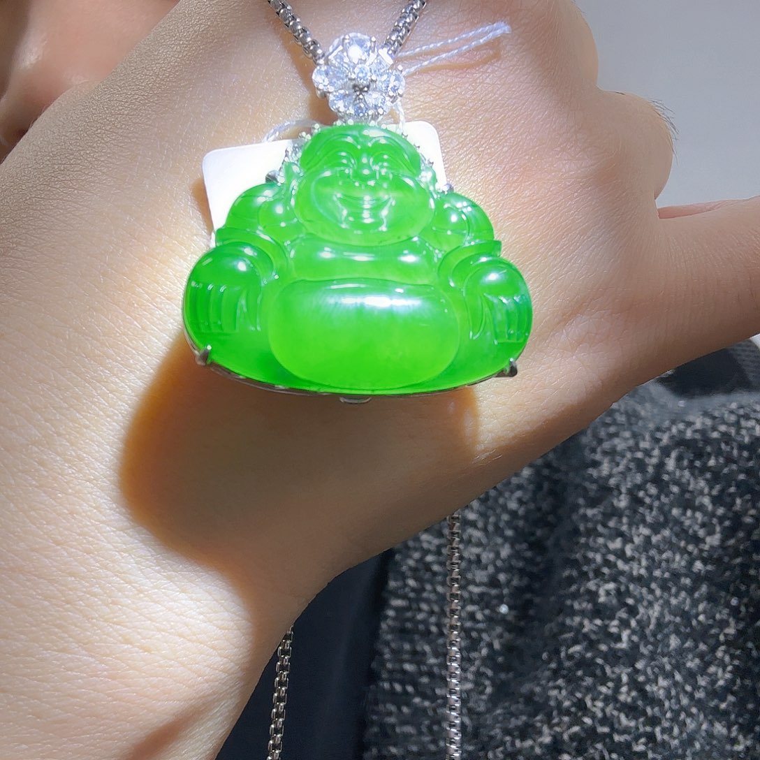 翡翠银S925镶嵌吊坠(不含链)