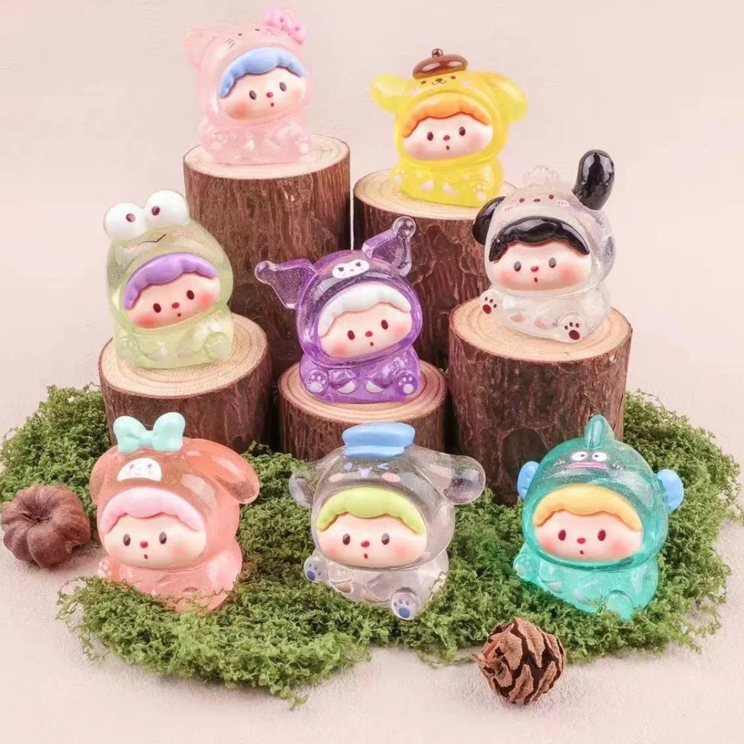 【九宫格】新款透色歪头崽崽diy饰品摆件