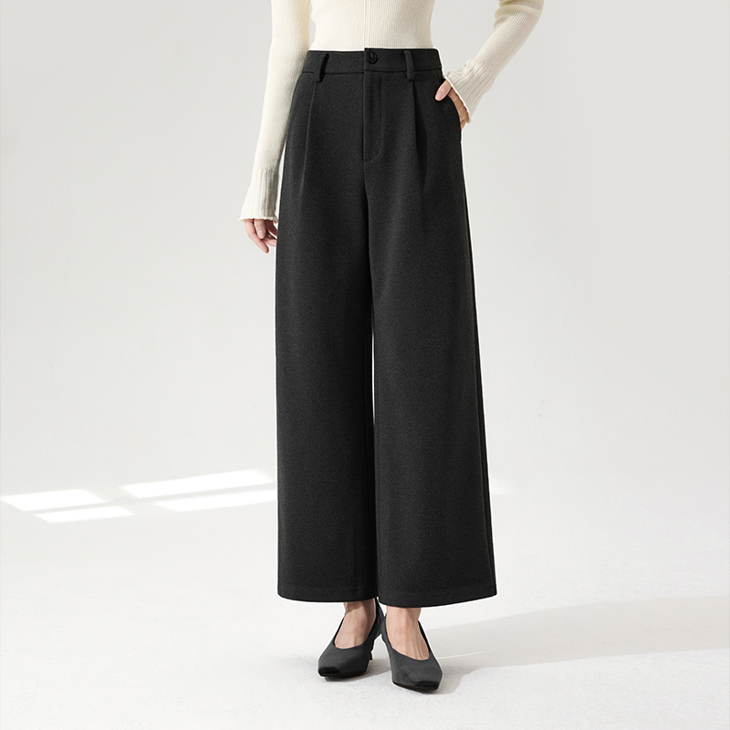 【女装优选WH】香影高腰直筒休闲裤女垂感宽松通勤阔腿裤K95W580