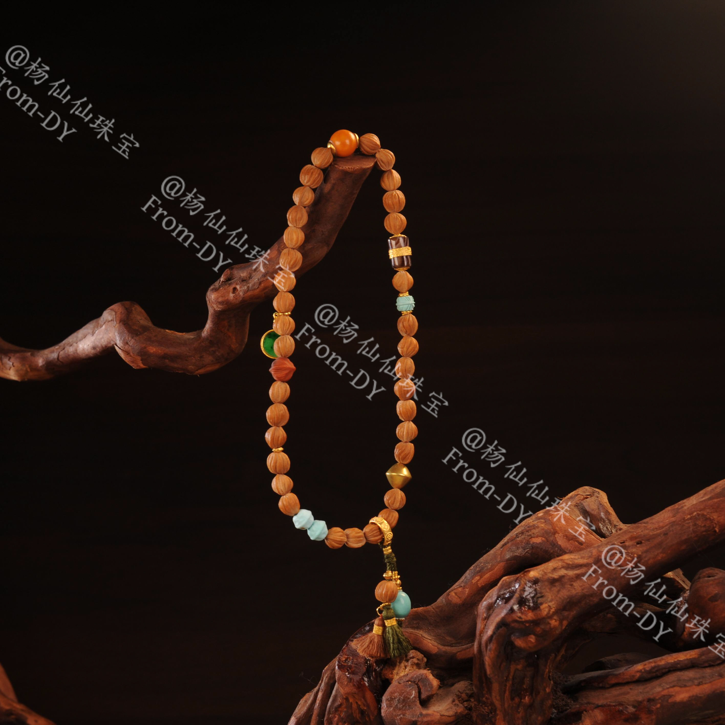 【杨仙仙珠宝】18K金镶嵌龙纹核桃多宝手串-A3686