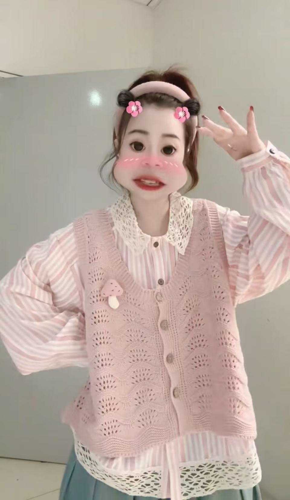 【提花马甲】【不含胸针】开衫毛衣马甲