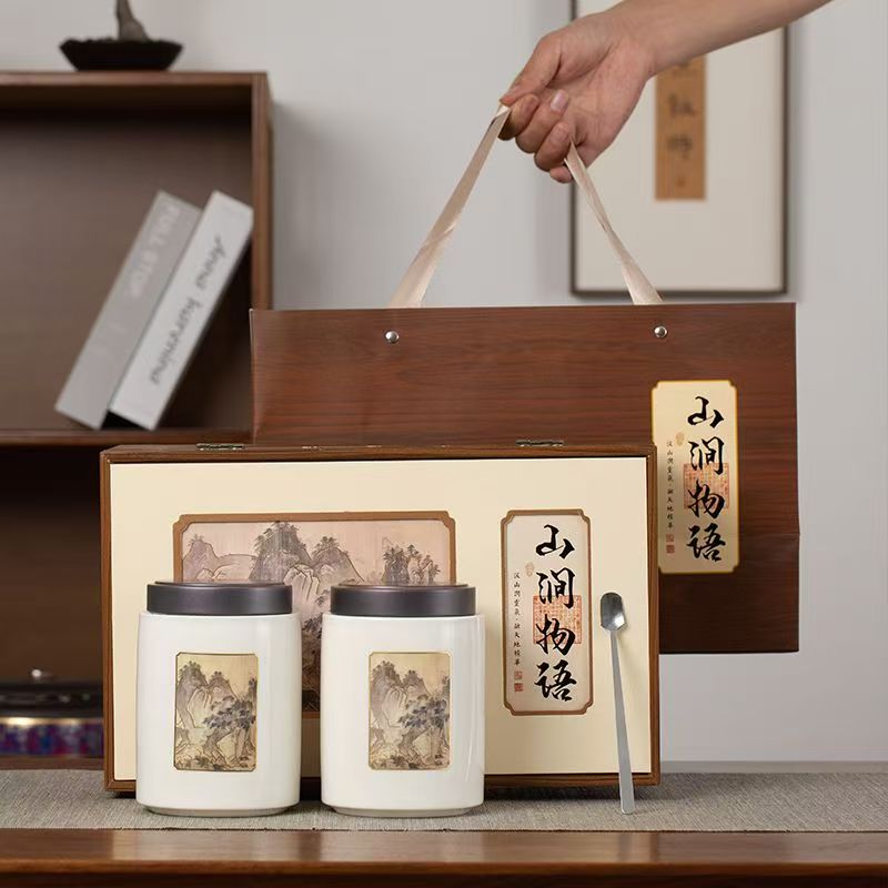 【顺丰发货】头采白毫银针白茶花香蜜香茶汤鲜甜陶瓷礼盒装山涧物语