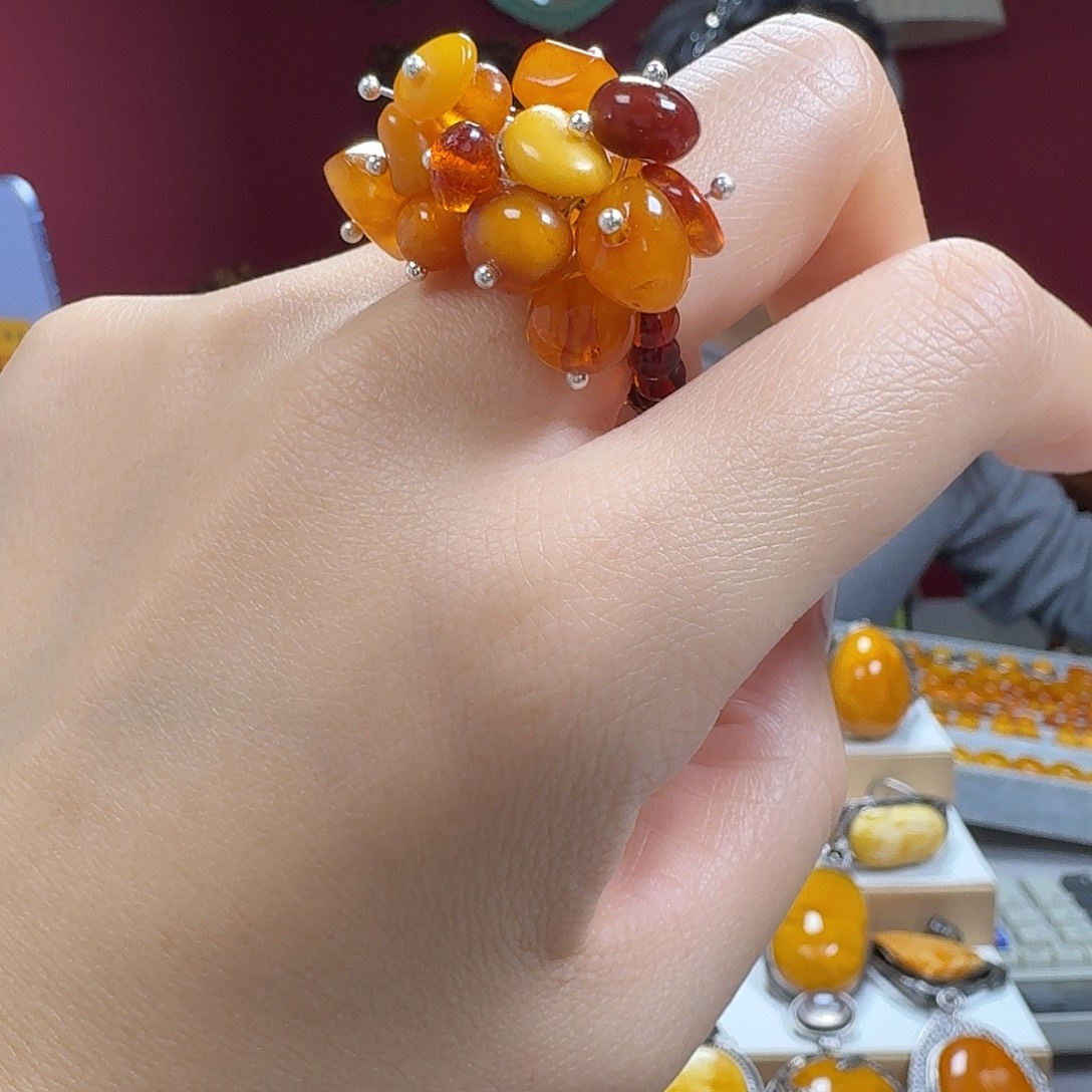 蜜蜡未镶嵌手链戒指